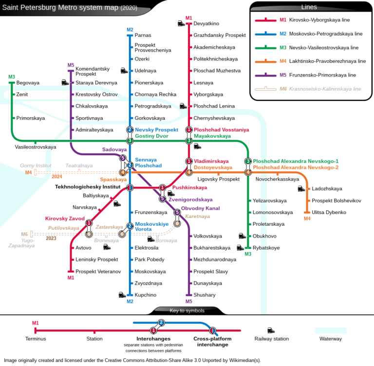 Saint Petersburg Metro Map Lines Stations And Tickets