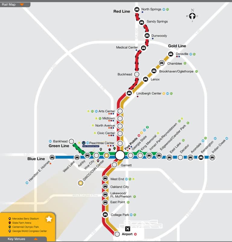 Atlanta Metro (MARTA) - Map, lines, stations and tickets