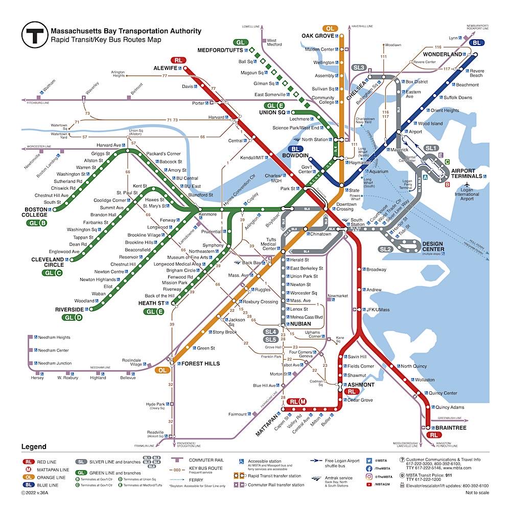 Boston MBTA Subway - Map, lines, stations and tickets  Tour guide